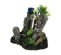 Ciieeo Décoration Aquarium Moai en Résine, Statue Décorative Sûre pour Eau | Ornement Artisanal pour Aquarium et Fish Tank, Usage Bureau ou Étagère, Style Pierre Inspiré de L’île de Pâques