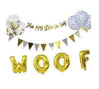 Ciieeo Décorations Anniversaire pour Chiens Ballons et Bandes Aluminium Thème Animalier Fête Joyeuse Décorations Intérieures et Extérieures