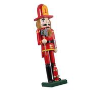 Ciieeo Décorations De Noël Uniques Casse-Noisette 38 Cm De Haut Pompier Casse-Noisette Soldat Fait À La Main en Bois Noël