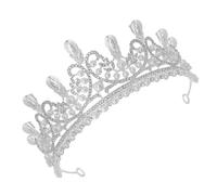 Ciieeo Diadème Couronne de Mariée en Perles et Cristaux Tiare d'Anniversaire Femme Adulte Accessoire Cheveux pour Mariage et Demoiselle d'Honneur Design Délicat et Ajustable