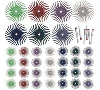 Ciieeo Disques à Poils Radiaux Abrasifs 41 Pcs 1 Pouce Assortiment 80-2500 Tiges 235 MM 30 MM Brosses Abrasives pour Polissage sur Métal Bois et Plastique Accessoires pour Outil