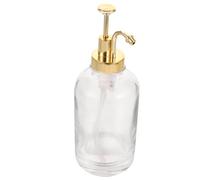 Ciieeo Distributeur de Sirop Verre avec Pompe Dorée Réutilisable pour Maison Flacon Multifonction Transparent pour Jus et Lotion