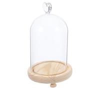Ciieeo Dôme en Verre de Cœur avec Base en Bois, Couverture de Fleur Éternelle, Protection Polyvalente pour Objets Décoratifs, pour Présentation sur Table ou Cabinet
