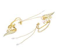 Ciieeo Ear Cuff pour Femmes Manchettes Non Perçantes Alliage Léger avec Glands Dorés Boucles Oreilles Clip Élégantes pour Filles et Adolescentes Bijoux Oreille Style Elfe Accessoire Mode