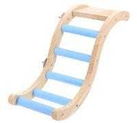 Ciieeo Échelle Suspendue en Bois pour Cage à Perroquet à Gratter et Mâcher Échelle Fantaisie Bleue pour Perruche Ondulée Accessoire Ludique Intérieur pour Oiseaux Interactif Solide