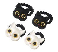 Ciieeo Élastiques à Cheveux Chat 4 Pièces Accessoires Cheveux pour Femmes et Filles pour Activités Sportives et Lavage du Visage