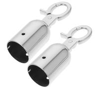 Ciieeo Embouts de Corde en Acier Inoxydable Mousquetons et Crochets Lot de 2 Moyens Butées Métalliques pour Garde-Corps en Corde Adaptés à la Gestion des Foules et Séparation des