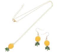 Ciieeo Ensemble Bijoux Fruit Ananas pour Femmes et Filles Boucles d'Oreilles Pendantes Ananas en Métal Léger Présent d'Été Accessoire Mode Quotidien