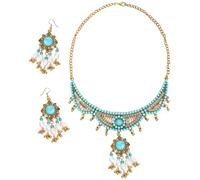Ciieeo Ensemble Collier et Boucles D’Oreilles Bohèmes en Perles Style Ethnique Bijoux Fantaisie pour Femmes Accessoires pour Fêtes Mariage et Usage Quotidien Présent