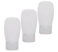 Ciieeo Ensemble de 3 Bouteilles de Voyage Vides 60ml en Pe Blanc Légères pour Distribution de Liquides, Stockage Déplacements