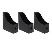 Ciieeo Ensemble de 3 Porte-documents de Bureau en Polypropylène Noir Organiseur de Dossiers pour Rangement Bureau Trieur pour Documents et Feuilles Accessoire Pratique pour Organisation