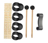 Ciieeo Ensemble de 9 Couvre-Doigts en Silicone pour Tambour à Languette en Acier Accessoires Complets pour Tongue Drum de Bruit Support pour Baguettes Adapté aux Débutants et