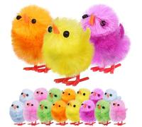 Ciieeo Ensemble De Poussins De Pâques en Chenille Colorés 18 Pièces Poussins Décoratifs en Chenille pour La Chasse Aux Œufs De Pâques