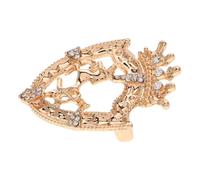 Ciieeo Épingle Vintage en Alliage de Zinc Forme Écusson Cheval Couronne en Strass, Accessoire Polyvalent pour Costume Homme Oktoberfest, Design Rétro Or