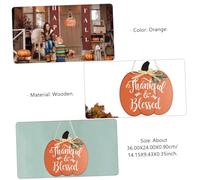 Ciieeo Étiquette Suspendue Citrouille Décorative pour Porte Entrée Automne Thanksgiving Panneau Suspendu Chic avec Inscription Thankful Blessed Décor Maison Bar