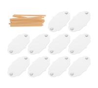 Ciieeo Étiquettes Acryliques pour Panier Blanc, 10pcs, Étiquettes Inscriptibles Polyvalentes avec Cordon et Clou, pour Rangement Bureau Cuisine