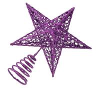 Ciieeo Étoiles Au Sommet du Sapin De Noël Étoile De La des Arbres Ornement d'arbre De Noël Étoile De Sapin De Ornement De De Creux Pétillant Décor Le Fer Violet,Mauve