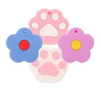 Ciieeo Étui à Clé En Silicone Mignon 4 Pièces, Couvre-clés Décoratifs Bleu Fleur, Violet Fleur, Patte De Chat Rose Et Blanc Protection Antirayures Légère, Accessoires Porte-clés Pour Maison Et Voiture