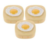 Ciieeo Étui à Lentilles de Contact Portable Lot de 3, Boîtes de Rangement en Plastique Solide D'œuf, Compactes et Légères, Applicateur Intégré, pour Voyage et Usage Quotidien