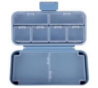 Ciieeo Étui à Remède Portable Grand Format Bleu Organisateur Multi-Compartiments en Polypropylène Solide Boîte de Rangement Résistante à L’Usure pour Voyage et Usage Quotidien