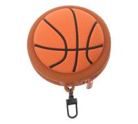 Ciieeo Étui de Rangement en Silicone pour Écouteurs Filaires et Pièces de Monnaie, Mini Porte-Monnaie Porte-clés Forme Ballon de Basket, Compact et Portable, Accessoire Sport pour Voyage