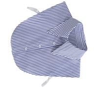 Ciieeo Faux Col Amovible en Coton Bleu pour Chemise Femme, Demi-col Rayé Multi-usages, Accessoire Décoratif Chic Compatible Chemisier et Pull, Col Fantaisie Élégant et Réutilisable