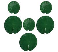 Ciieeo Feuilles de Lotus Artificielles Vertes en Eva 6 Pièces Coloration Vive et Résistance la Décoloration, Flottabilité Stable et Entretien Facile pour Étangs et Bassins Intérieurs