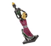 Ciieeo Figurine Femme Africaine Résine Sculpture Ethnique Décoration Intérieure Exotique pour Bureau Salon Et Bibliothèque