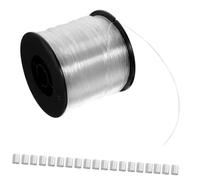 Ciieeo Fil de Pêche en Nylon Transparent 200M 06Mm avec 60 Manchons en Aluminium Ligne Invisible pour Suspendre Décorations Cadres Photo et Bricolage Polyvalent