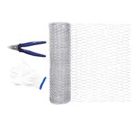 Ciieeo Filet Métallique Hexagonal Galvanisé en Acier Inoxydable Résistant Haute Température pour Clôture de Jardin et Projets Extérieurs Décoratifs Argenté