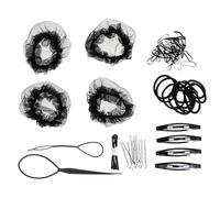 Ciieeo Filets à cheveux pour chignons en nylon extensible noir, accessoire pour femmes et filles pour maintenir cheveux nets lors de ballets