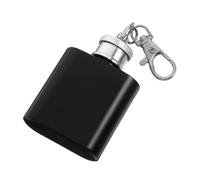 Ciieeo Flasque Inoxydable Portable avec Porte Clés Flacon de Whisky Compact pour Voyage Camping et Activités Extérieures Bouteille de Boisson Mini pour Hommes et Femmes