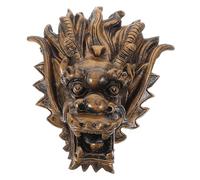 Ciieeo Fontaine Rotin Pouvoir Feng Buses Distributeur Fontaines d'eau Boire Décor Robinet Fontaine d'eau Baril Fontaine Grenouille Piscine Étang Animaux Lapin Mur Golden Résine