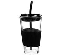 Ciieeo Grand Gobelet Verre avec Couvercle et Paille Tasse à Jus et Lait pour Maison Bureau et Étudiants Design Élégant et Pratique
