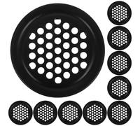 Ciieeo Grille d'Aération Ronde en Acier Inoxydable Noir 35 MM, Lot de 10 Pièces, Couverture Ventilée pour Meubles et Armoires, Orifice de Ventilation Résistant à la Corrosion, pour
