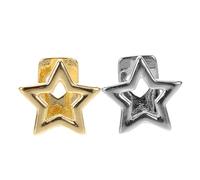 Ciieeo Grillz Légers en Cuivre 2pcs Forme Étoile pour Hommes et Femmes, Bijoux de Dents de Cosplay Mode, Accessoires pour Soirées et Nightlife