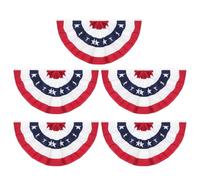 Ciieeo Guirlande de Fanions D’éventail Drapeau Américain 5 Pièces 45x90 Cm, Décoration Extérieure Patriotique, Bannière Plissée pour Fête du 4 Juillet, Suspendue pour Jardin et