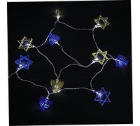 Ciieeo Guirlande Lumineuse Décorative en Fer D'étoile pour Hanoukka, Éclairage à Piles, pour Salon et Événements de Hanoukka, 2 X AA Non Inclus