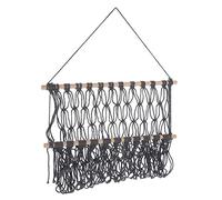 Ciieeo Hamac Mural En Coton Tissé Main Gris, Étagère Suspendue Nordique Pompons, Rangement Décoratif Polyvalent Pour Chambre Garçon Et Filles, Support Mural Pour Jouets Et Livres