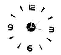 Ciieeo Horloge Murale DIY 3D sans Cadre en Acrylique Noire, Chiffres Arabes, Silencieuse, Décoration pour Salon Chambre Bureau, Fixation Facile sur Surfaces Lisses