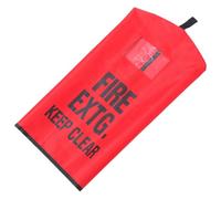 Ciieeo Housse D'extincteur Rouge et Poche pour Étiquette Fenêtre Transparente Extérieure Résistante Gel en Tissu en Hiver pour Entrepôts et Patios