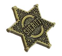 Ciieeo Insigne Hexagonal de Shérif en Alliage Robuste Broche Vintage à Épingle Accessoire Costume Fête Badge Hexagramme Élégant pour Hommes Décoration Western et Cosplay