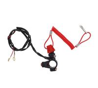 Ciieeo Interrupteur D'arrêt D'urgence pour Moto 49-250 Cm³, Coupe-circuit Guidon à 2 Fils avec Cordon de Sécurité, Compatible Quad, Atv et Mini-motos, Accessoire Électrique Essentiel