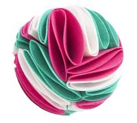 Ciieeo Jouet Interactif pour Chien Balle Reniflant Distributeur de Nourriture en Plastique 15 Cm Blanc Rose Vert pour Entraînement Olfactif à Domicile Extérieur pour Chiots Adultes