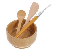Ciieeo Kit Bol Masque Facial 4 Pièces en Bois Outil Mélangeur pour Fabrication de Masques Maison Soins Visage