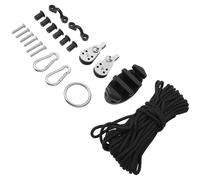 Ciieeo Kit D'accessoires d'ancrage pour Kayak et Canoë Poulie Intégrée, Taquet Pad Eye en Nylon, Corde Résistante, Système de Chariot d'ancrage Amovible, Pêche en Kayak et Navigation