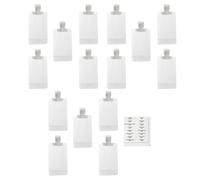 Ciieeo Kit de 16 Pochettes de Rangement de Voyage Étanches pour Cosmétiques - 15 Paquet 100 Ml 1 Feuille D’étiquettes Imperméables - Paquet à Lotion et Shampoing Portables, Compartiments