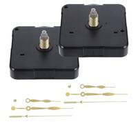 Ciieeo Kit de 2 Mécanismes d'Horloge à Quartz Silencieux pour Bricolage de 18 MM Filetage 8 MM Mouvement Précis en Plastique Léger pour Réparation et Remplacement d'Horloges Murales