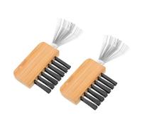 Ciieeo Kit de 2 Râteaux de Nettoyage pour Brosses à Cheveux et Ikebana, Compact et Portable en Métal et Bois, pour Salons de Coiffure et Usage Domestique