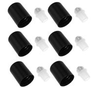 Ciieeo Kit de 20 Embouts Roll-On pour Huiles Essentielles 18 Dents Bille en Acier Inoxydable Bouchons Anti-Poussière Noirs Accessoires Rechargeables pour Flacons Roll-On Usage